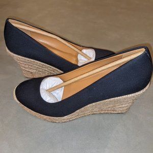 J Crew Navy Espadrilles Wedges NWT SZ 6